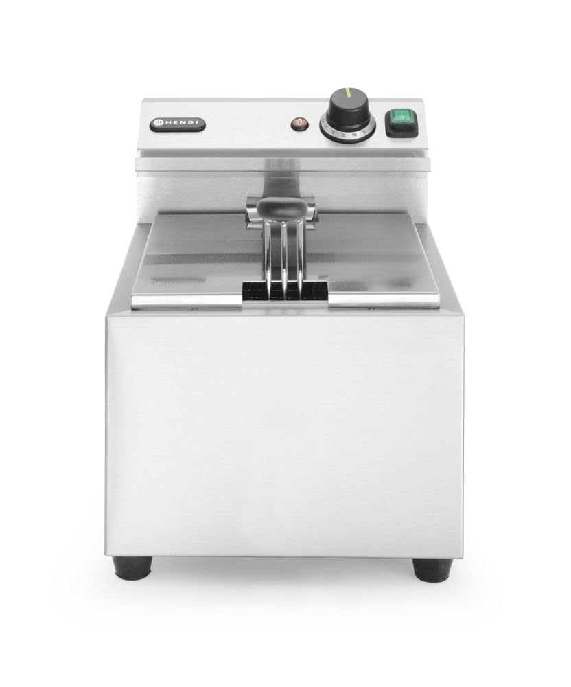 HENDI Fritteuse Mastercook Fritteusen, 8 L, 3500 W, 230 V, aus Edelstahl und Stahl, Silber