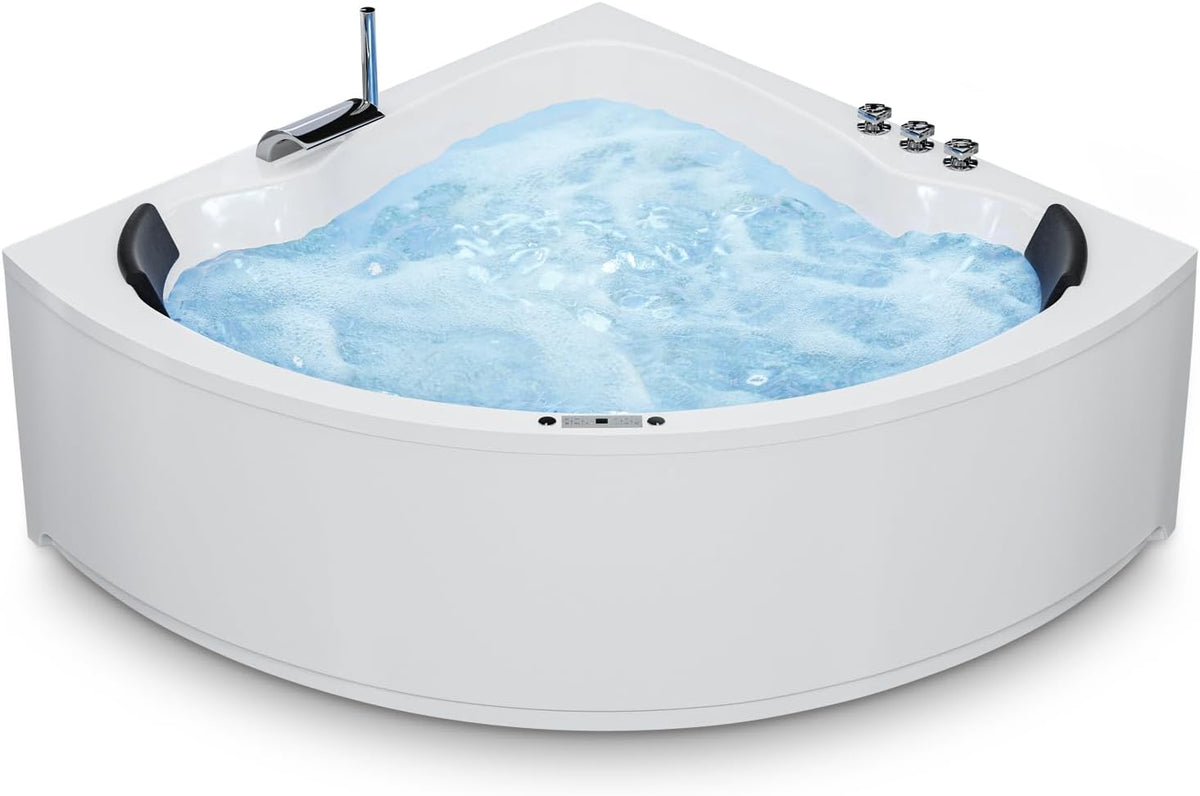 AQUADE Whirlpоol Badewanne Whirlpool, 150 × 150 cm, Weiß