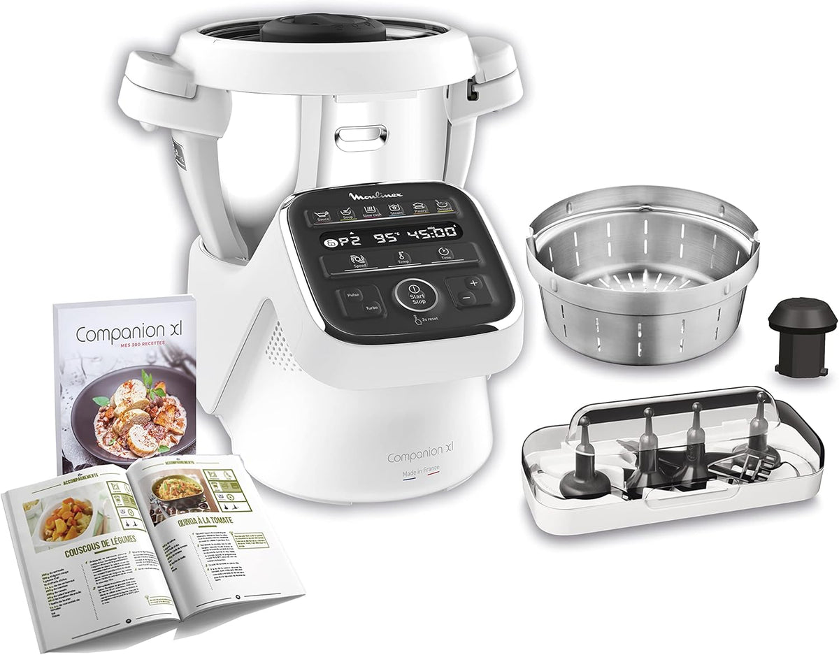 Moulinex HF80CB10 Küchenmaschine, 4.5 L, 1550 W, für die Küche, Weiß/Silber