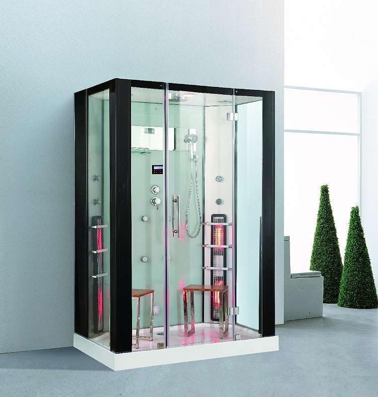 Wellness Point Stromerzeuger, 145 × 90 cm, 3 kW, mit LED, verstellbar, Schwarz/Transparent