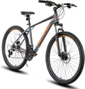 HH HILAND Mountainbikes, 27,5 Zoll, aus Aluminium, verstellbar, Grau/Schwarz/Orange