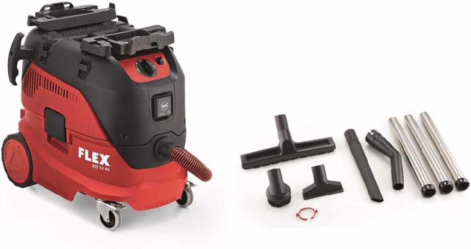 FLEX VCE 33 L AC Staubsauger, 30 l, 7,5 m, Schwarz/Rot