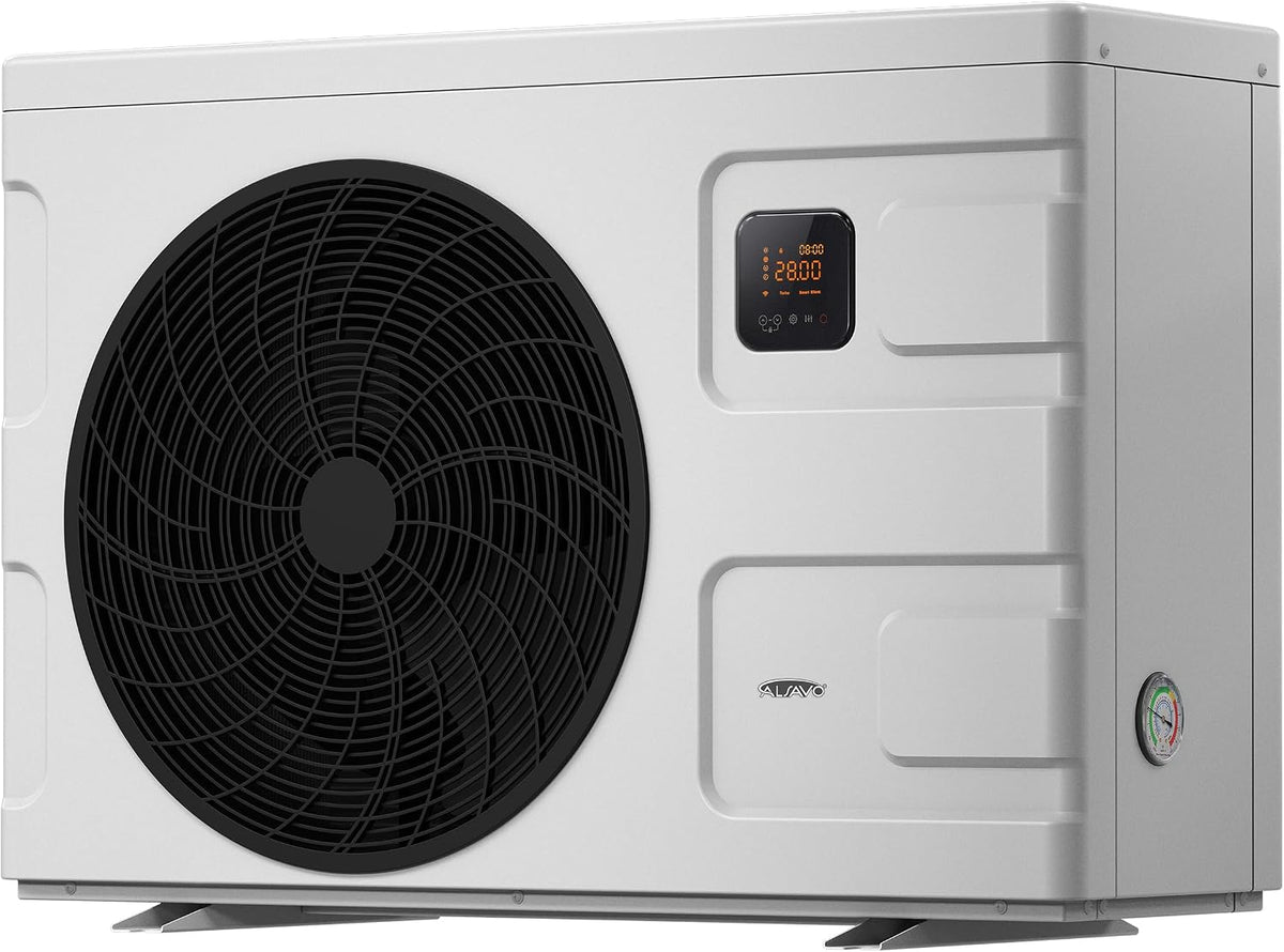ALSAVO Heizpumpen, 16,5 kW, 85 m³, mit WLAN, Weiß/Schwarz