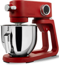 Kraftsman Küchenmaschine, 5 L, mit Timer, aus Edelstahl und Stahl, für die Küche, Rot/Silber