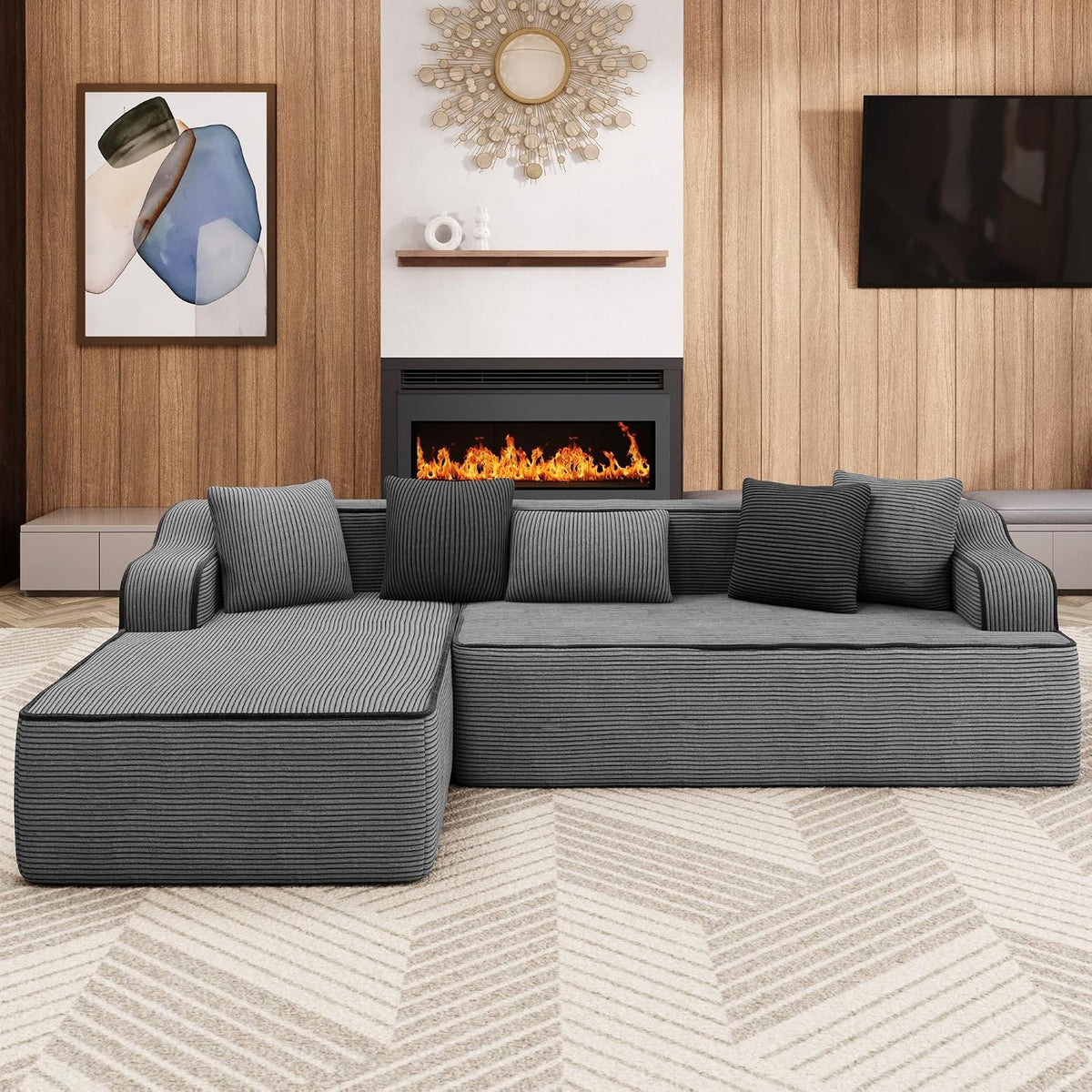 Sofa, für das Wohnzimmer, Grau, ALPHA HOME