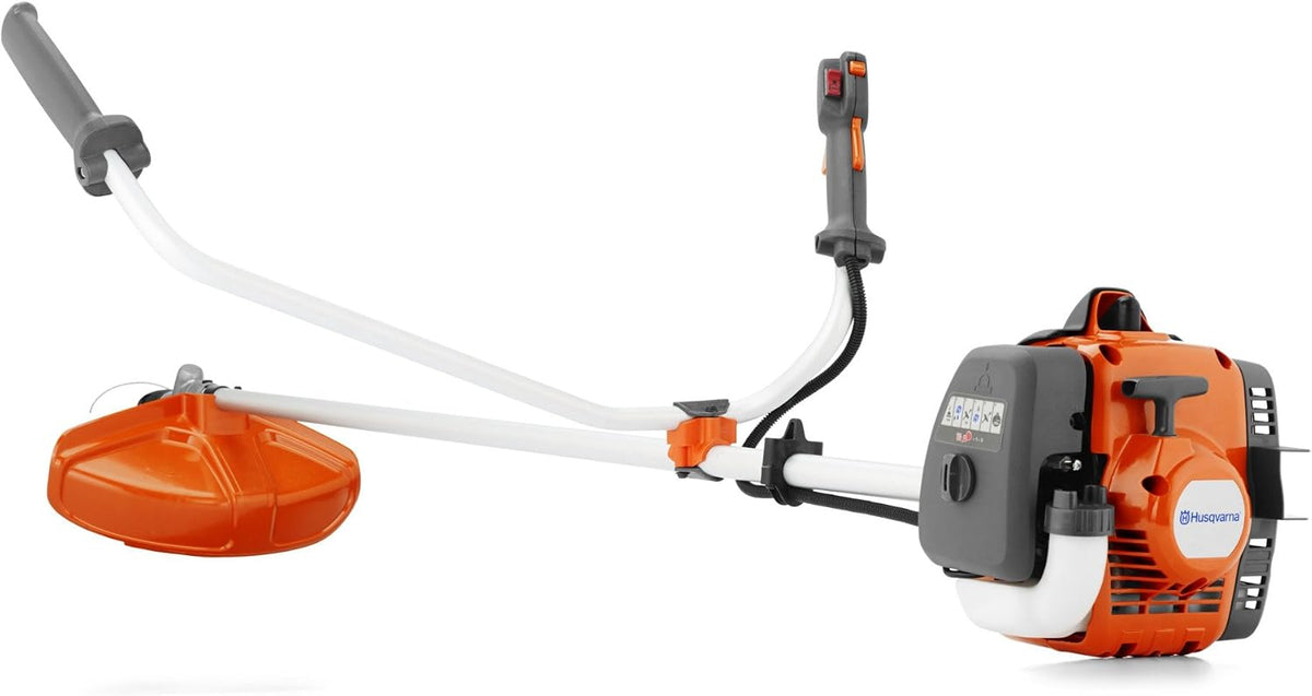Husqvarna 129R Benzin Rasentrimmer, für den Garten, Orange/Weiß/Grau