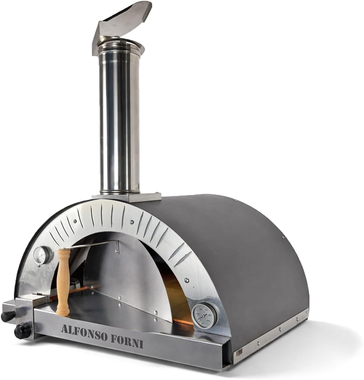 Alfonso Forni Pizzaofen, Silber/Schwarz