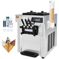 VEVOR Kommerzielle Eismaschine 18 Frozen Joghurt- & Eiscremeautomaten, 18–28 L, 5,5 L, mit LED, mit Timer, Silber/Schwarz