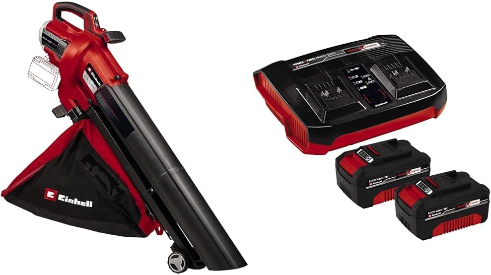 Einhell Professional Akku Laubsauger, 45 L, 36 V, 4,0 Ah, höhenverstellbar, mit LED, bürstenlos, Rot/Schwarz