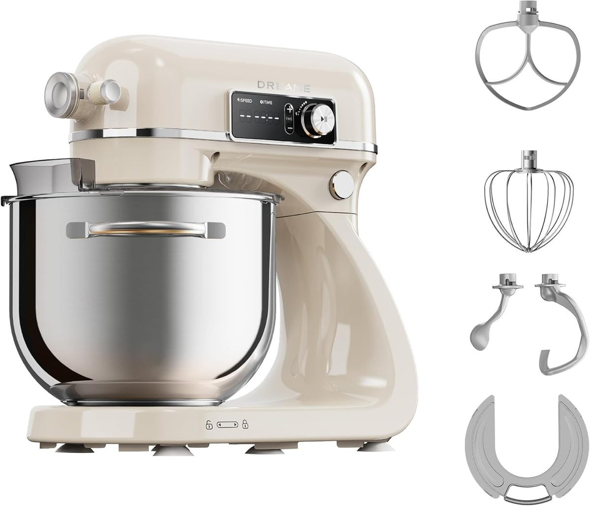 Ooni Küchenmaschine, 6 L, 800 W, mit LED, für die Küche, Beige/Edelstahl