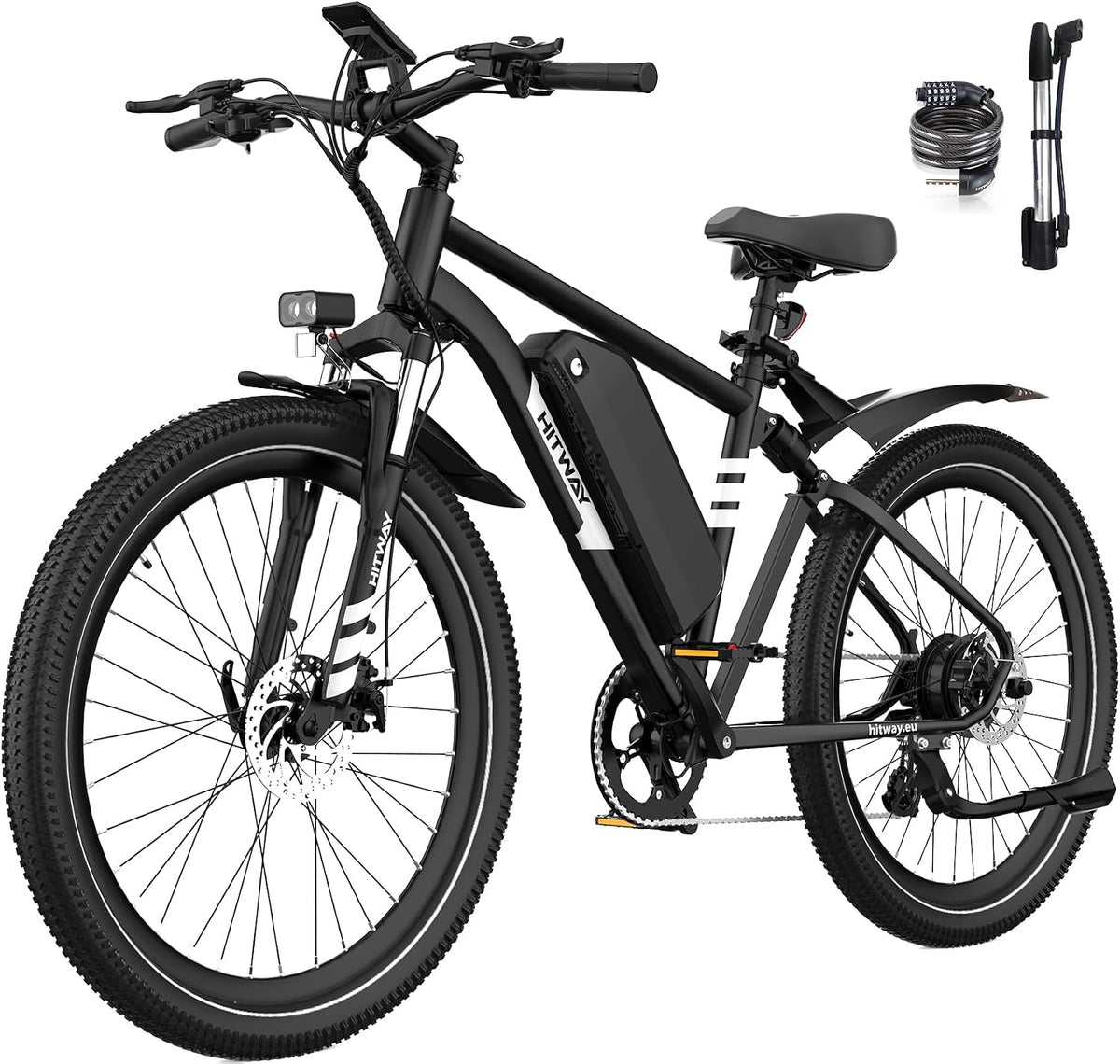 HITWAY Max.25km/h E-Bike, 6 Ah, 29 Zoll, Schwarz