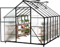 Gewächshaus, 310 × 250 × 205 cm, für den Garten, Schwarz/Transparent, UISEBRT
