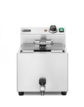 HENDI Fritteuse Tiegelfritteusen, 10 L, 6600 W, 400 V, verstellbar, aus Edelstahl und Stahl, Silber