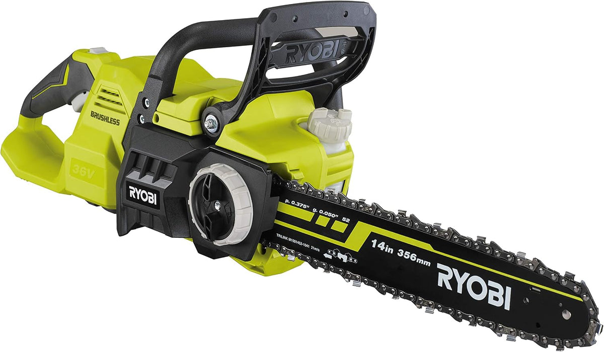 RYOBI RY36CSX35A-150 Kettensäge, 36 V, 5,0 Ah, 35 cm, Grün/Schwarz