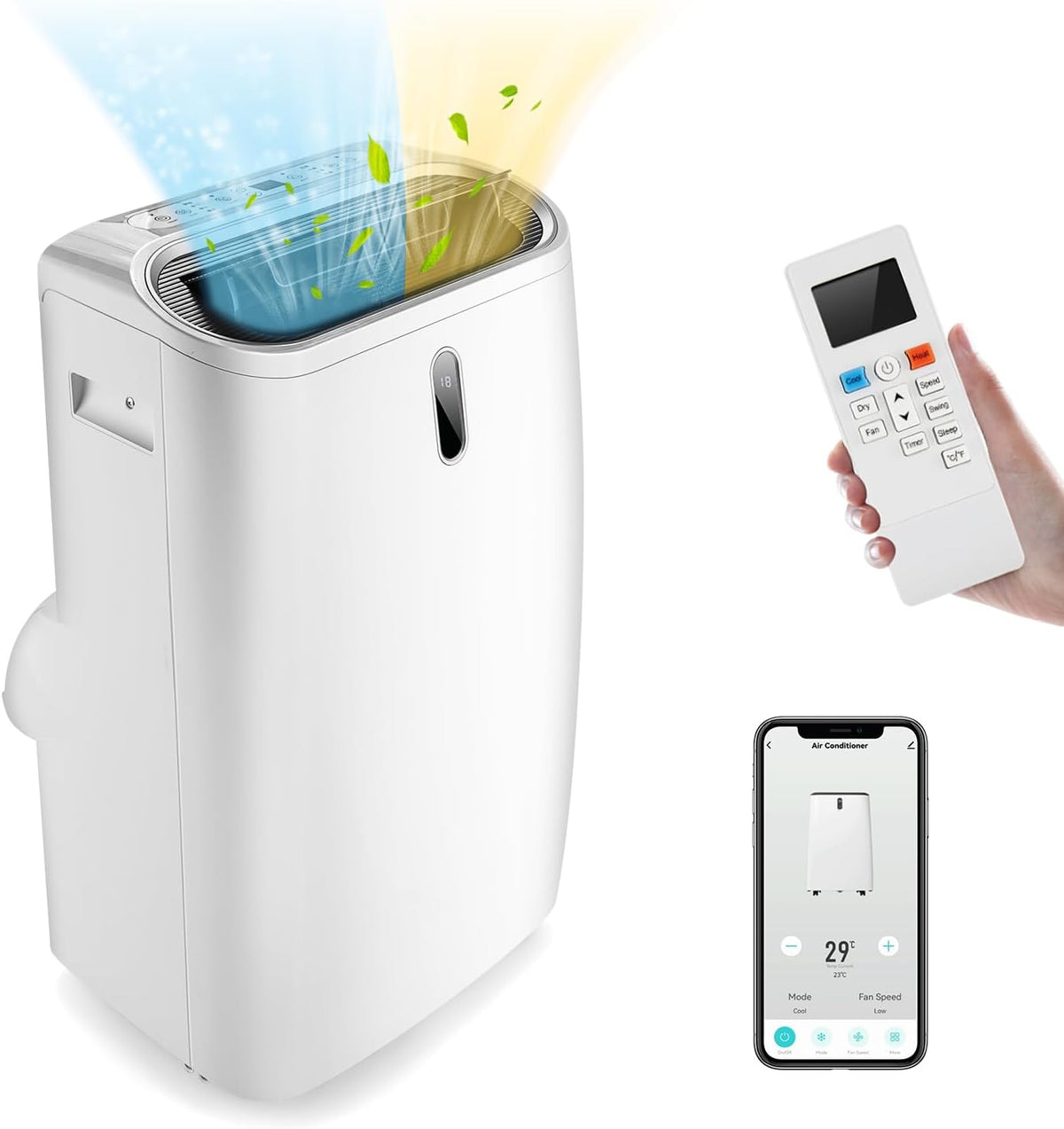 SOARS Klimaanlage, 4,7 kW, 16000 BTU, 50 m², mit Fernbedienung, mit Timer, Weiß
