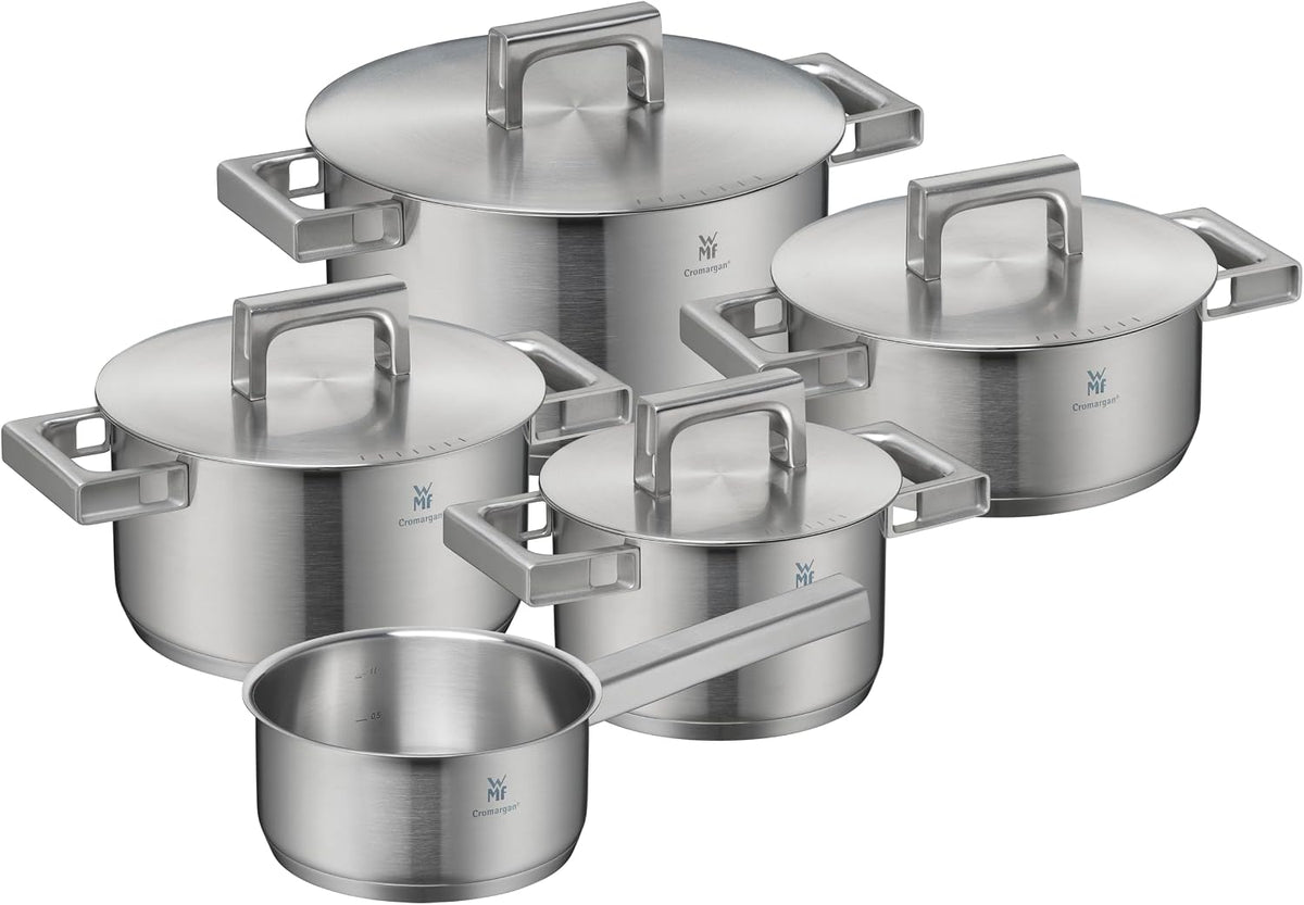 WMF Topfsets, aus Edelstahl und Stahl, Silber