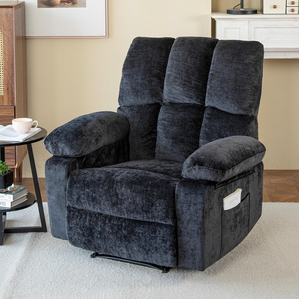 HOMYEDAMIC Sessel, 150 kg, verstellbar, mit Liegeposition, für das Wohnzimmer, Dunkelgrau
