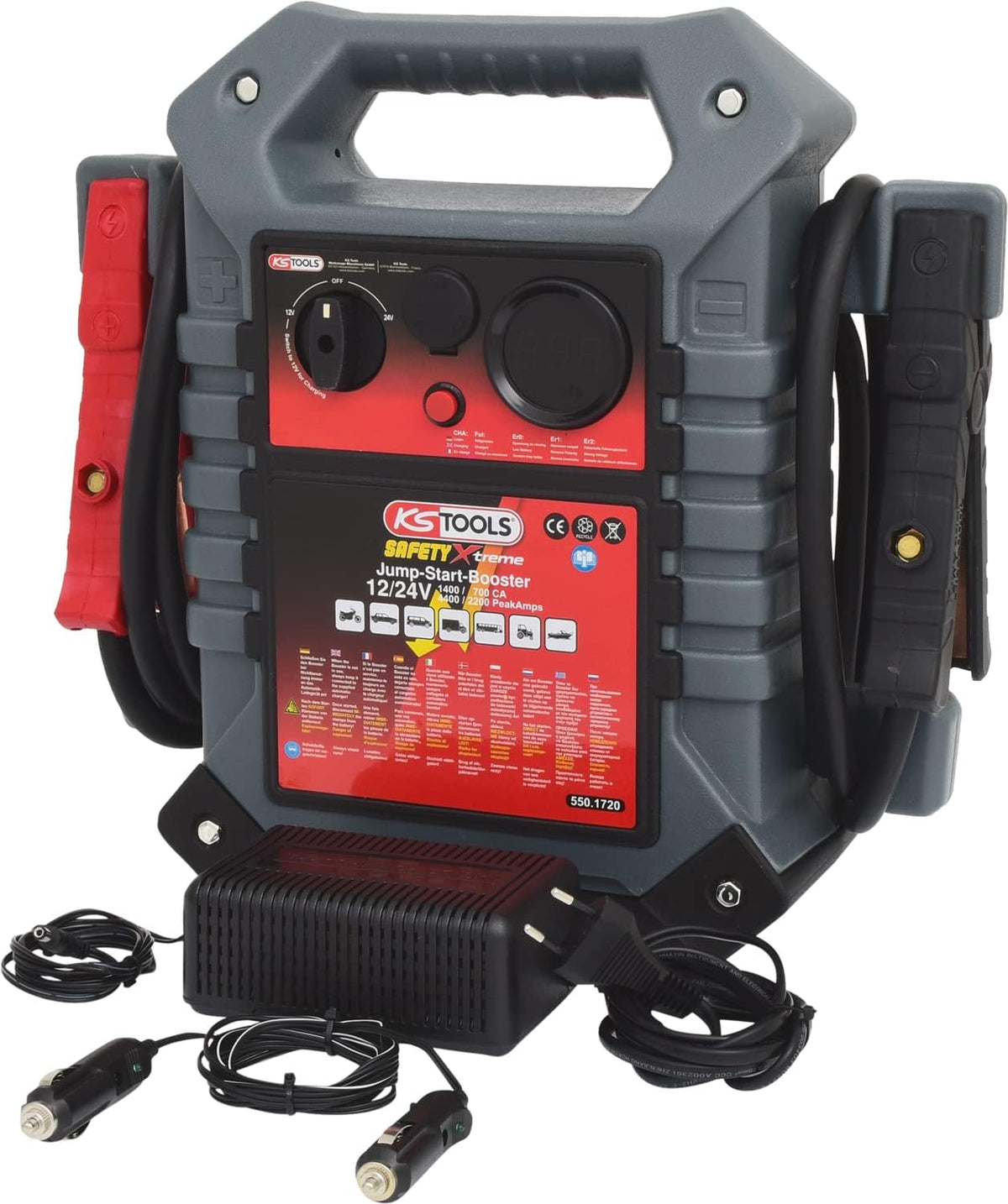 KS Tools Ladegeräte, 12 V, 24 V, Grau/Rot/Schwarz