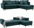 Sofa, 242 × 202 × 90 cm, klappbar, Türkis, MIUFORM