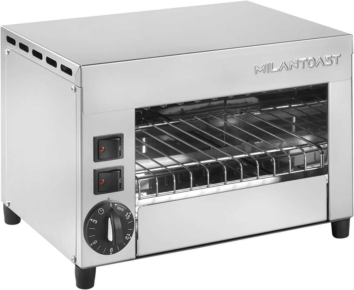 MILAN-TOAST Backofen, 220–240 V, 1,21 kW, 60 Hz, mit Timer, Silber