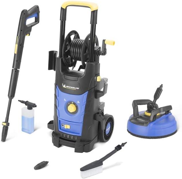 MICHELIN MPX25EHDSP Hochdruckreiniger, 500 l, 2500 W, 170 bar, verstellbar, Schwarz/Blau/Gelb, für die Terrasse