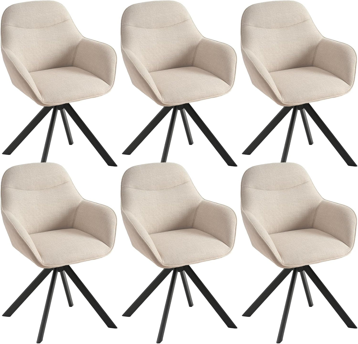 Goeurvant Esszimmerstühle, für das Büro und die Küche, aus Metall, Beige/Schwarz