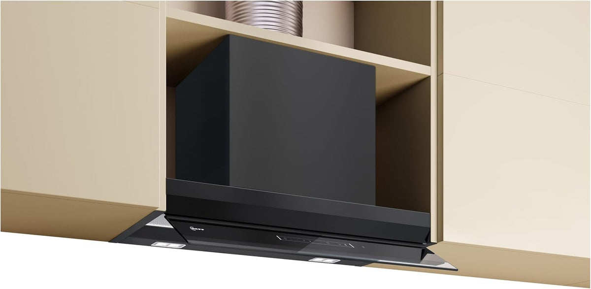 Neff D67XDP2S0 Dunstabzugshaube, 60 cm, mit LED, mit Stauraum, aus Glas, Schwarz