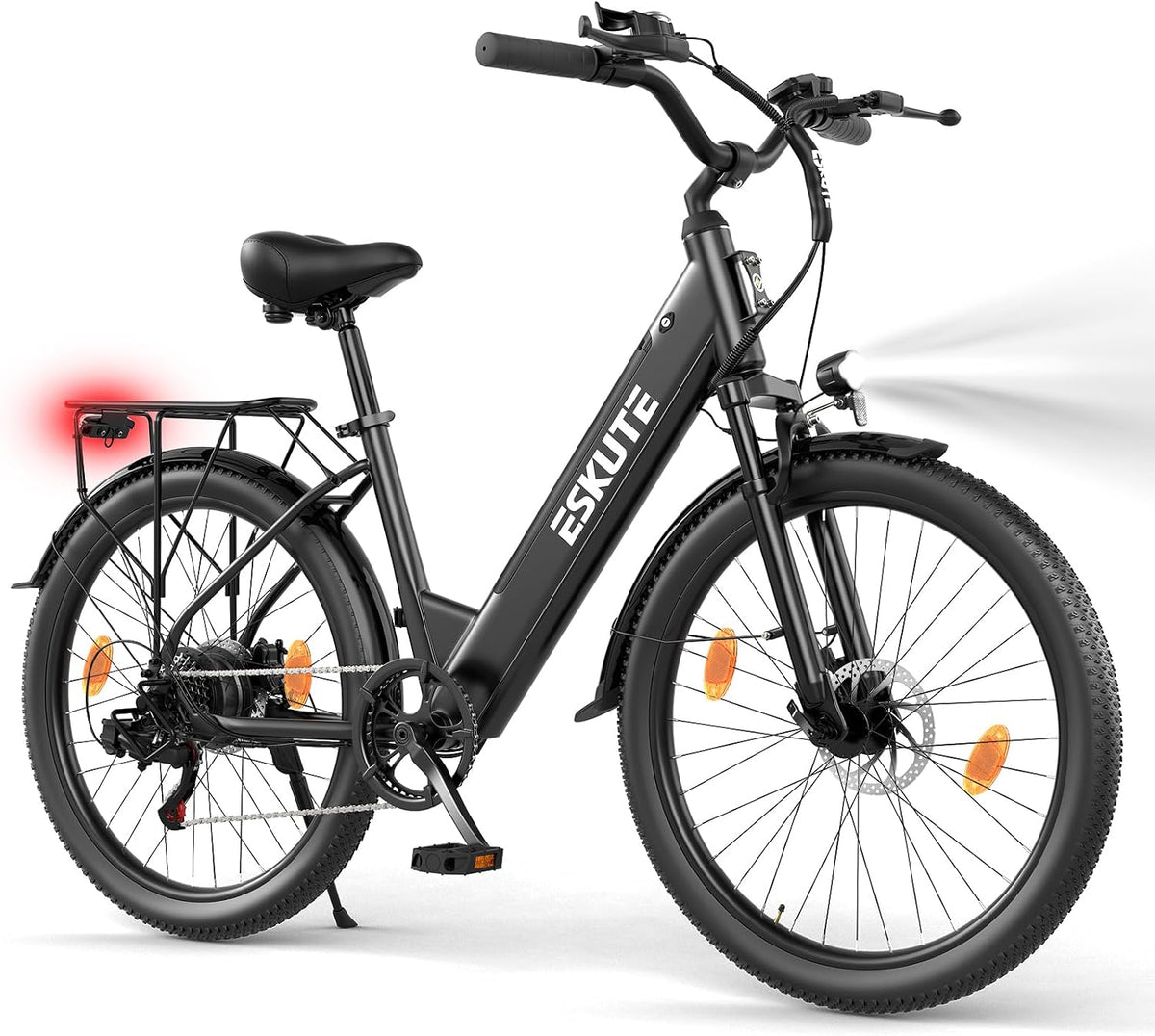 E-Bike C100 PLUS, 250 W, 36 V, 13 Ah, bürstenlos, Schwarz, ESKUTE
