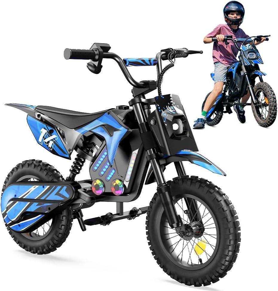 E-Bike A14, 22 km/h, 14 Zoll, mit LED, Blau/Schwarz, flowgoer