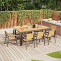 Gartenmöbel-Set Aluminium, 189 cm, wasserdicht, für den Garten und die Terrasse, aus Aluminium, Teakfarbe/Grau, TRIUMPHKEY