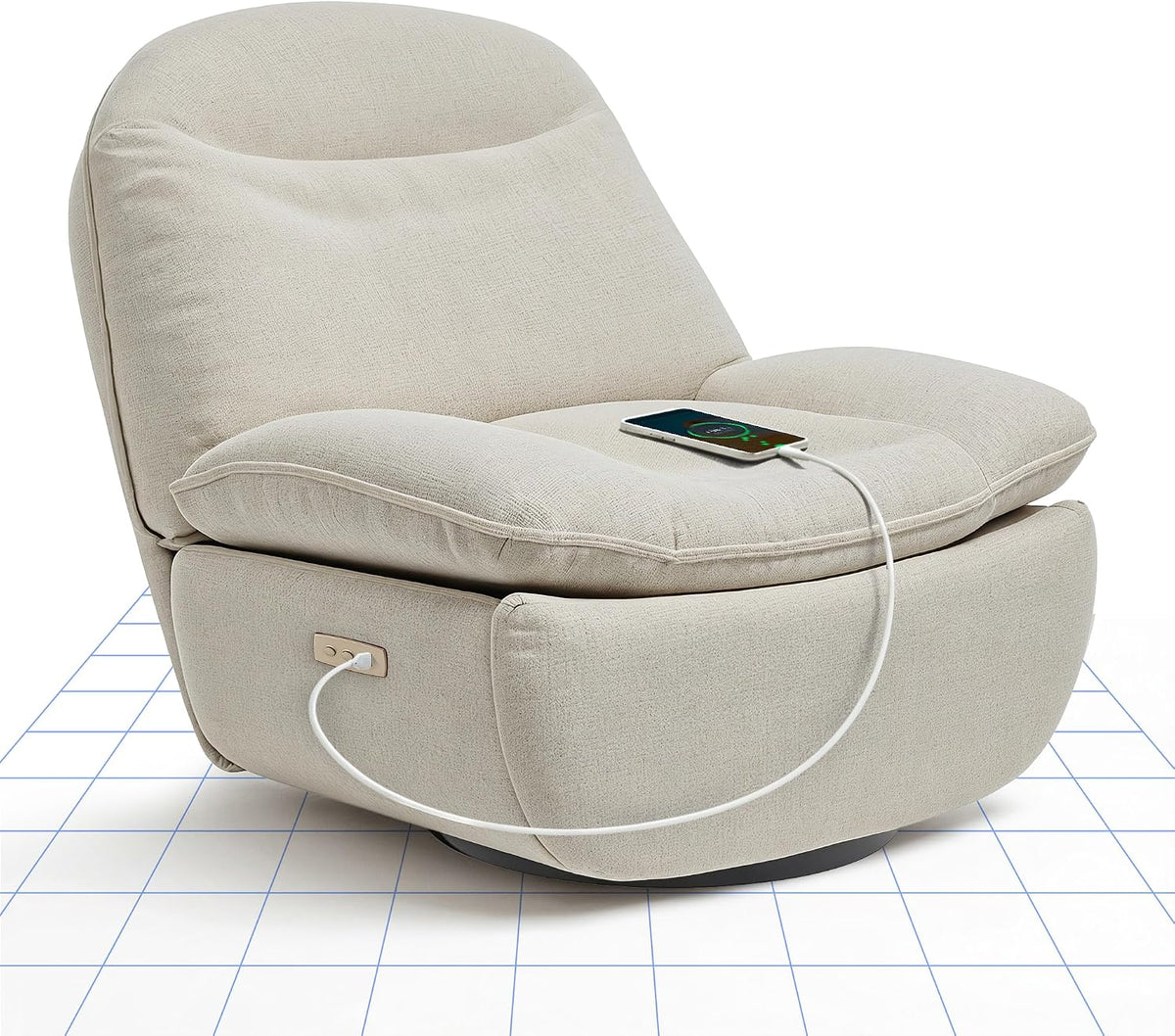 Sessel XR6, verstellbar, mit USB, für das Wohnzimmer, Beige, FLEXISPOT