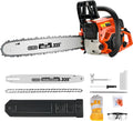 Kettensäge Benzin, 1,7 kW, 12000 rpm, 600 ml, für den Garten, Orange/Schwarz/Silber, NovorikX