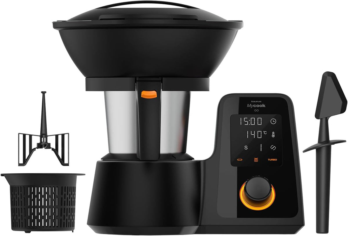 Taurus Küchenmaschine, 2 l, 1600 W, aus Edelstahl und Stahl, für die Küche, Schwarz