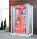 Wellness Point Sauna, 145 × 90 cm, mit LED, verstellbar, Weiß/Rosa