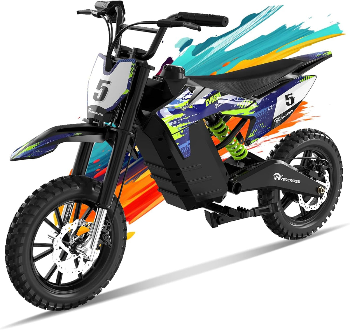 EVERCROSS EV65M Elektrofahrzeuge, 500 W, 48 V, 7.8 Ah, verstellbar, Schwarz/Blau/Grün