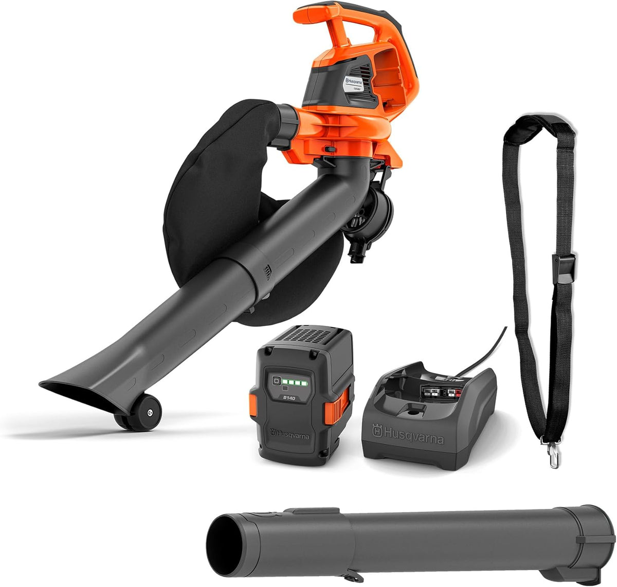 Husqvarna 120iBV Akku Laubbläser, 36 V, für den Garten, verstellbar, bürstenlos, kabellos, Orange/Schwarz