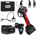 Laecabv LA40S Baumscheren & Gartenscheren, 4000 mAh, 40 mm, bürstenlos, verstellbar, für den Garten, Schwarz/Rot